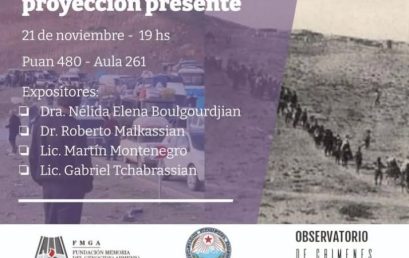 Participación en el Panel “Genocidio armenio y su proyección presente”.